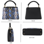 La Marey Signature Womens Genuine Leather Snakeskin Bag - Blue_8638850_3