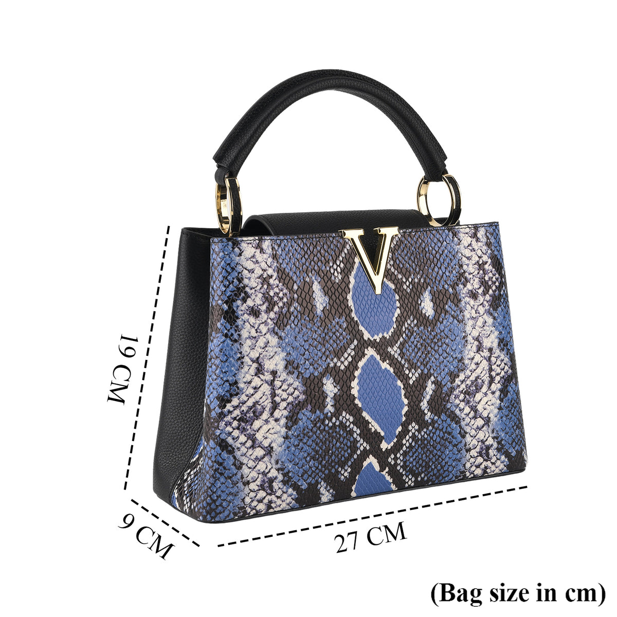 La Marey Signature Womens Genuine Leather Snakeskin Bag - Blue 8638850 6