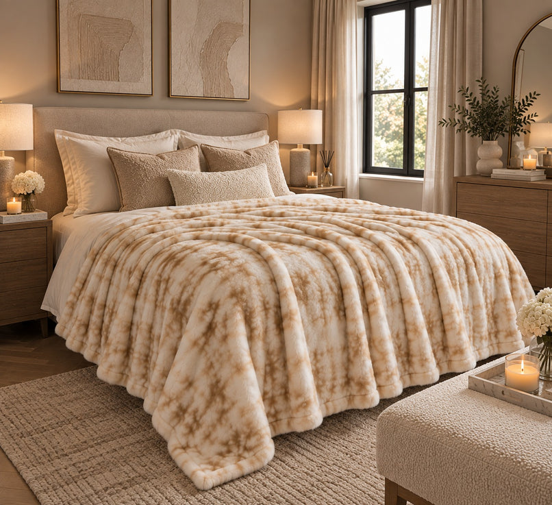 Patterned Blanket (Size 200x1 cm) - Beige_8639561