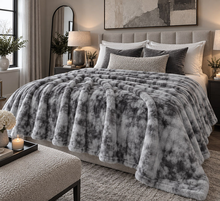 Single Layer Tie-Dye Fleece Throw Blanket 250GSM (150x200cm) - Taupe 8639563 1