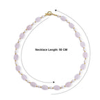 Rose Quartz & White Fresh Water Pearl Beads Necklace (Size - 20) with T Bar Clasp 120.00 Ct._8640064_4