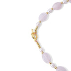 Rose Quartz & White Fresh Water Pearl Beads Necklace (Size - 20) with T Bar Clasp 120.00 Ct._8640064_5