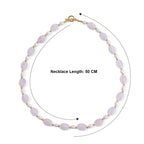 Rose Quartz & White Fresh Water Pearl Beads Necklace (Size - 20) with T Bar Clasp 120.00 Ct._8640064_6