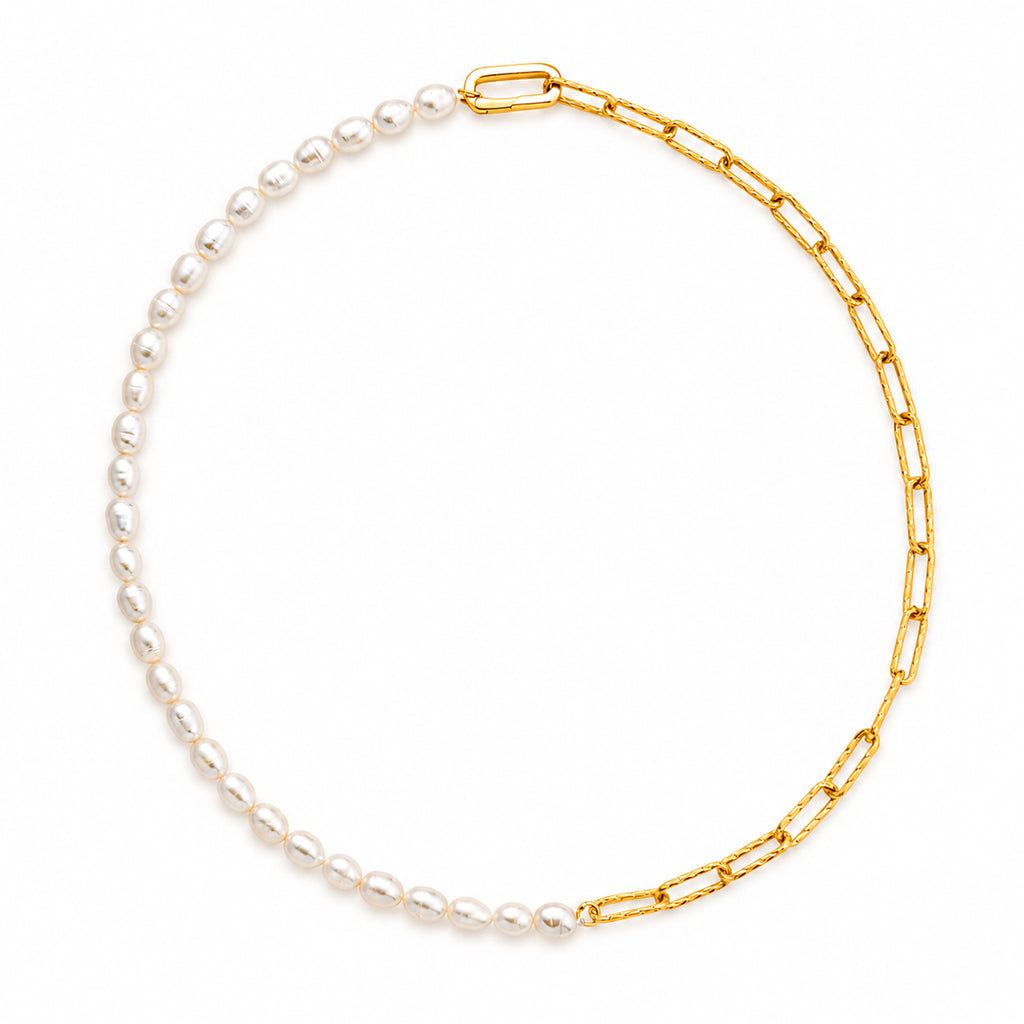 White Fresh Water Pearl Beads Necklace (Size - 20) with Clasp 80.00 Ct._8640067