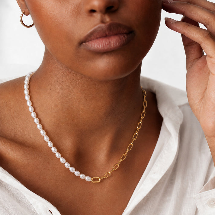 White Fresh Water Pearl Beads Necklace (Size - 20) with Clasp 80.00 Ct. 8640067 2