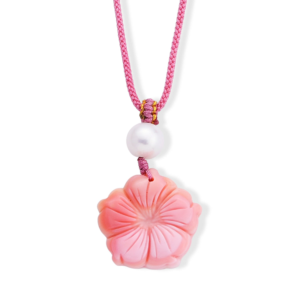 Pink Conch Shell, White Edison Pearl Stone Necklace  128.000  Ct._8640811