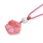Pink Conch Shell, White Edison Pearl Stone Necklace  128.000  Ct._8640811_2