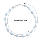 Aquamarine & White Fresh Water Pearl Beads Necklace (Size - 20) with Senorita Clasp 190.00 Ct._8641818_5