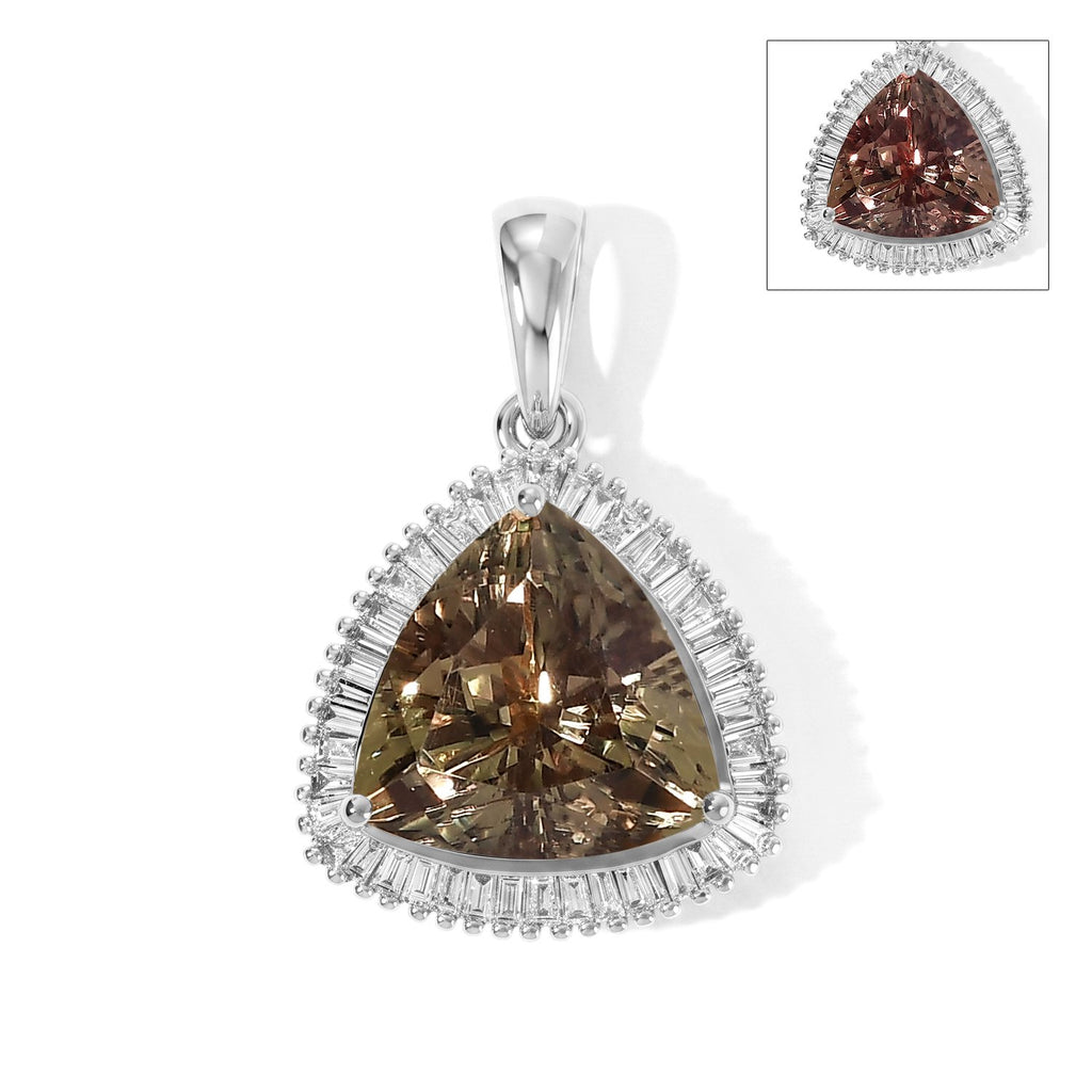 Rhapsody - 950 Platinum AAAA Turkizite & White Diamond (VS/E-F) Pendant 5.60 Ct, Platinum Wt. 3.75 Gms_8641887