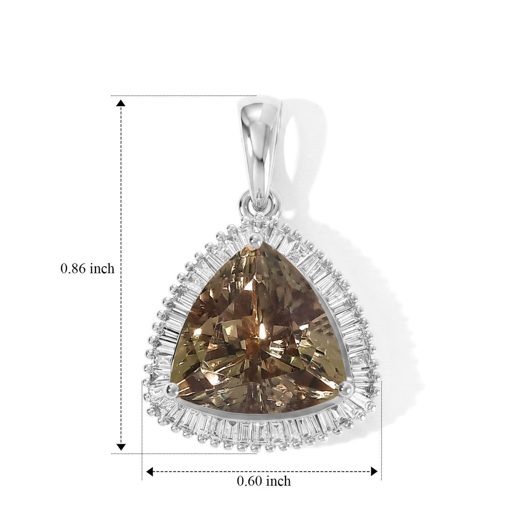 Rhapsody - 950 Platinum AAAA Turkizite & White Diamond (VS/E-F) Pendant 5.60 Ct, Platinum Wt. 3.75 Gms_8641887_4
