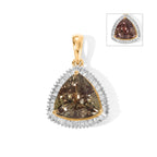 Rhapsody - 18K Yellow Gold AAAA Turkizite & White Diamond (VS/E-F) Halo Pendant 5.50 Ct._8641888
