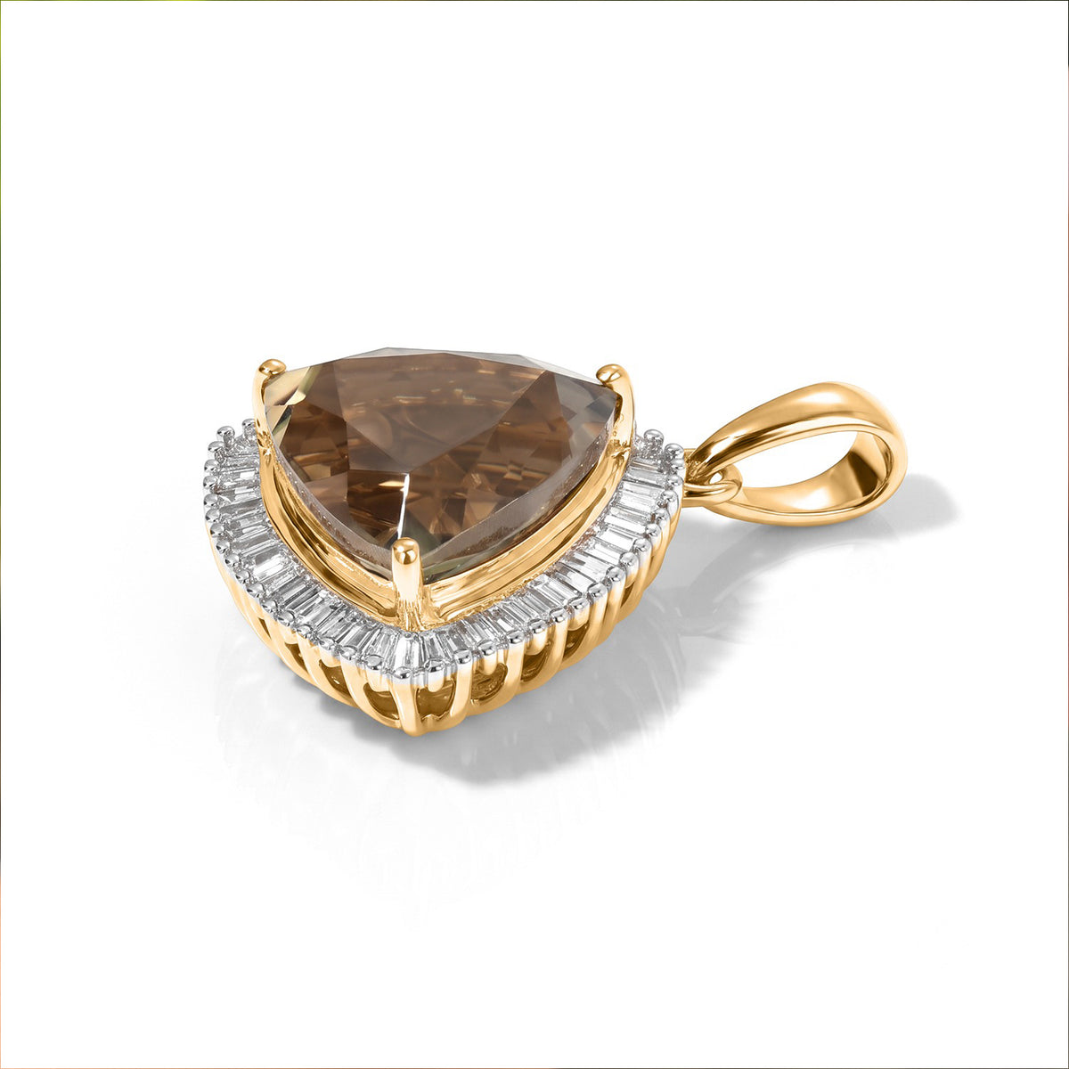 Rhapsody - 18K Yellow Gold AAAA Turkizite &amp; White Diamond (VS/E-F) Halo Pendant 5.50 Ct. 8641888 5