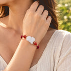 D'Joy Jade, Natural Red Cinnabar Beads Bracelet Sterling Silver  30.000  Ct._8642232_1