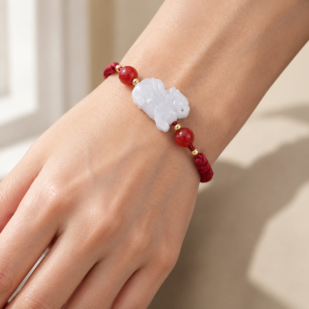 D'Joy Jade, Natural Red Cinnabar Beads Bracelet Sterling Silver  30.000  Ct._8642232_2