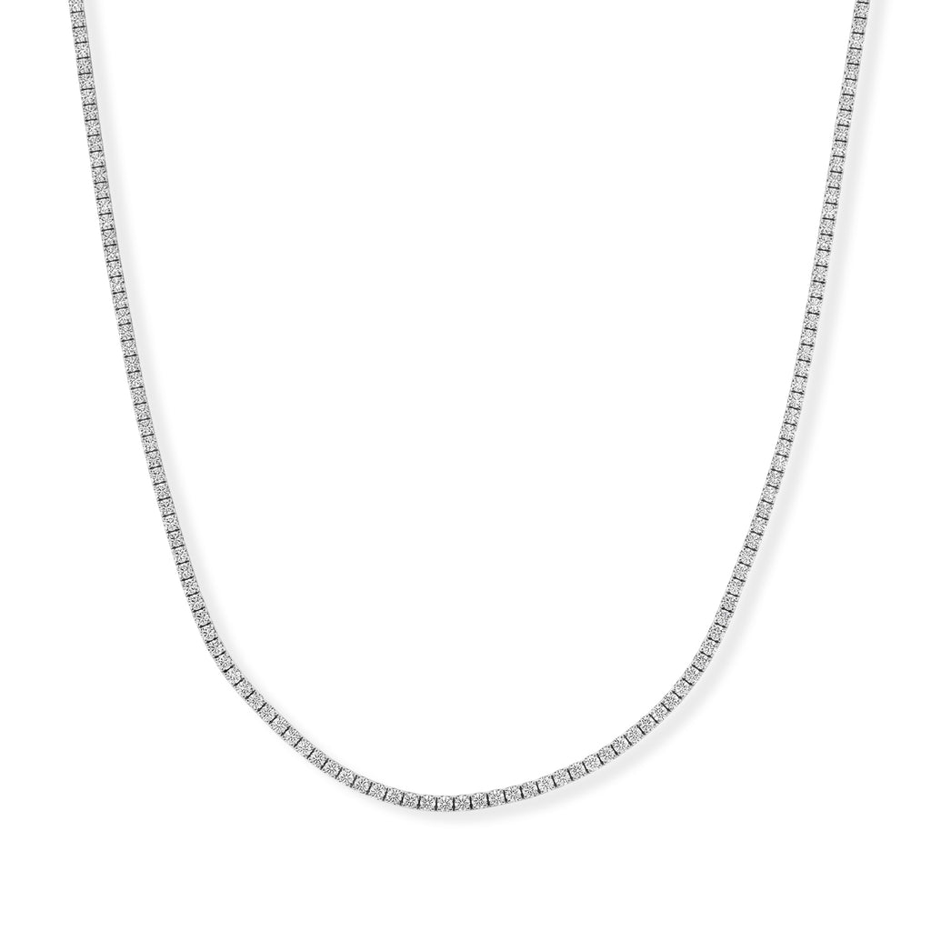 One Time Deal- Moissanite Necklace (Size - 20) in Rhodium Overlay Sterling Silver_8642368