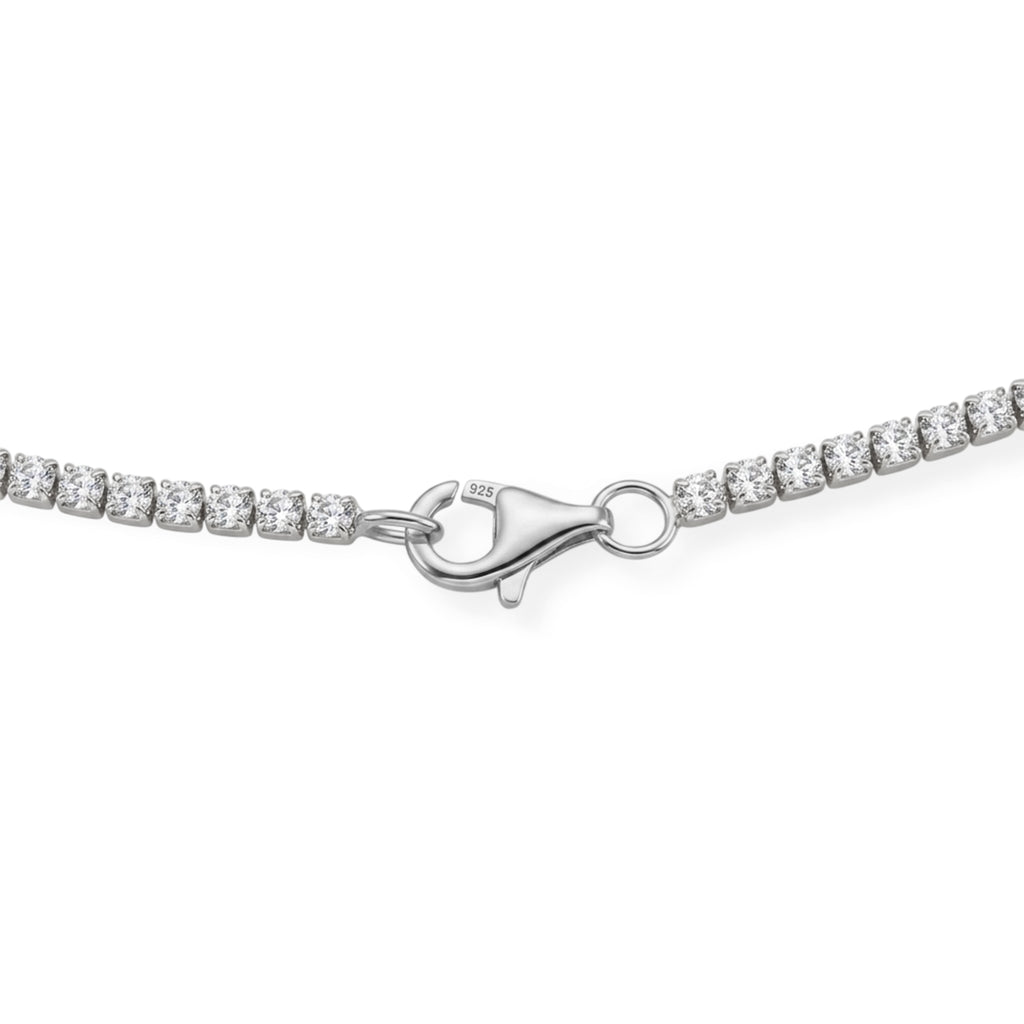 One Time Deal- Moissanite Necklace (Size - 20) in Rhodium Overlay Sterling Silver_8642368_3