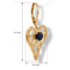 EverTrue - Fissure Filled Blue Sapphire Heart Dangle Earring with Lever Back in Yellow Gold Tone 1.50 Ct._8642554_4