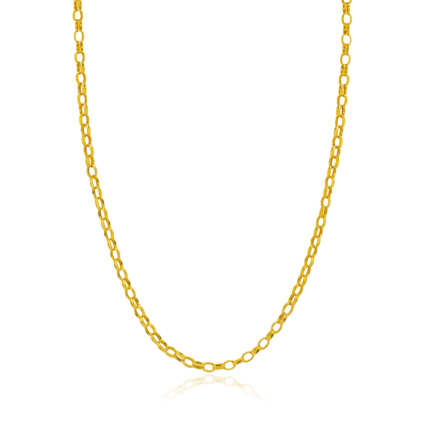 Vicenza Find-9K Yellow Gold Belcher Necklace (Size - 24) with Lobster Clasp V32535311 0