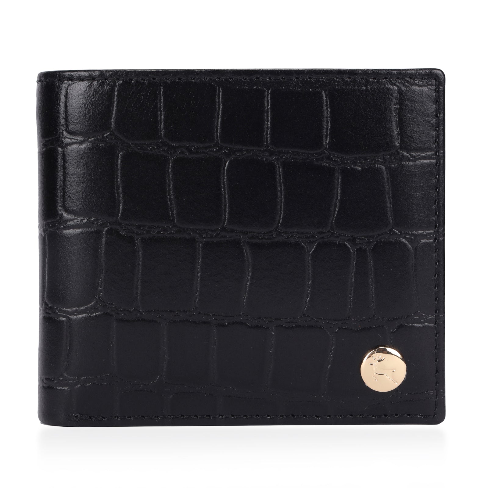 ONE TIME CLOSEOUT DEAL - Ashwood Genuine Leather Croc-Embossed RFID Protected Wallet &amp; Card Holder - Black 8642606 0