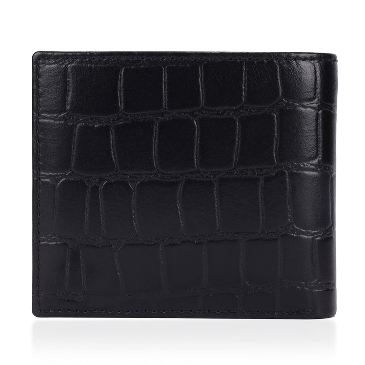 ONE TIME CLOSEOUT DEAL - Ashwood Genuine Leather Croc-Embossed RFID Protected Wallet &amp; Card Holder - Black 8642606 2