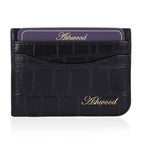 ONE TIME CLOSEOUT DEAL - Ashwood Genuine Leather Croc-Embossed RFID Protected Wallet & Card Holder - Black_8642606_3
