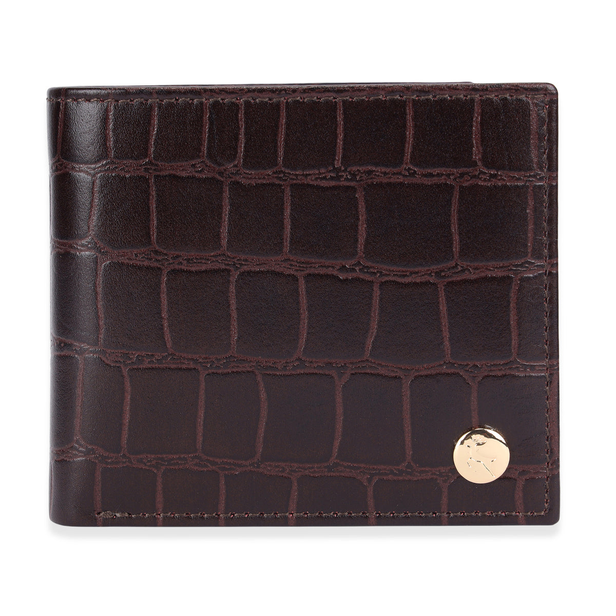 ONE TIME CLOSEOUT DEAL - Ashwood Genuine Leather Croc-Embossed RFID Protected Wallet &amp; Card Holder - Brown V32528785 0