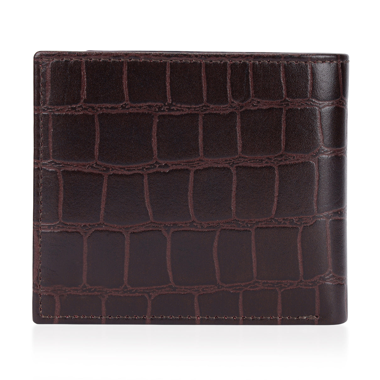 ONE TIME CLOSEOUT DEAL - Ashwood Genuine Leather Croc-Embossed RFID Protected Wallet &amp; Card Holder - Brown V32528785 1