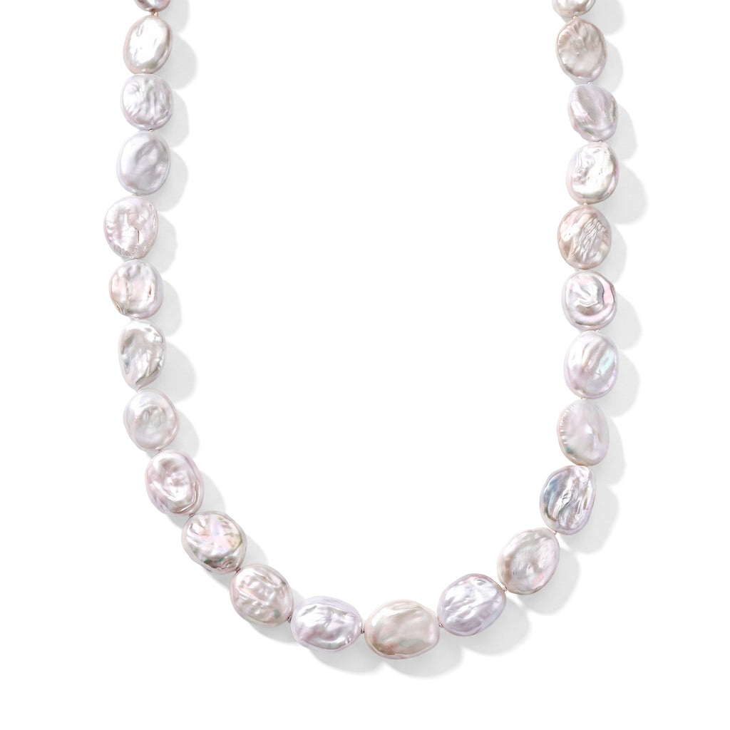 White Keshi Pearl Beads Necklace (Size - 20) 300.00 Ct._8642682