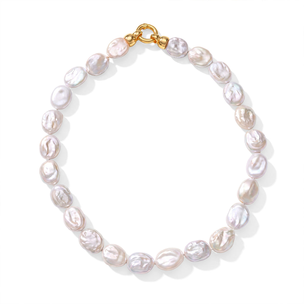 White Keshi Pearl Beads Necklace (Size - 20) 300.00 Ct._8642682_3