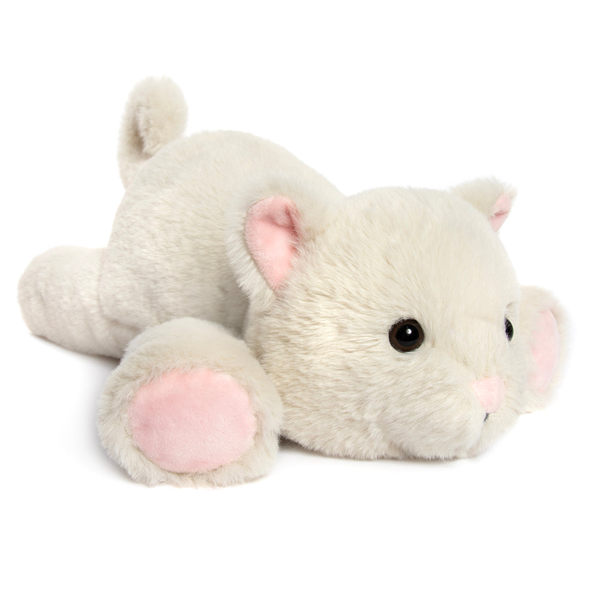 Charming Lying-Down Soft Kitty Toy with Playful Upright Tail - Cream V32512337 0