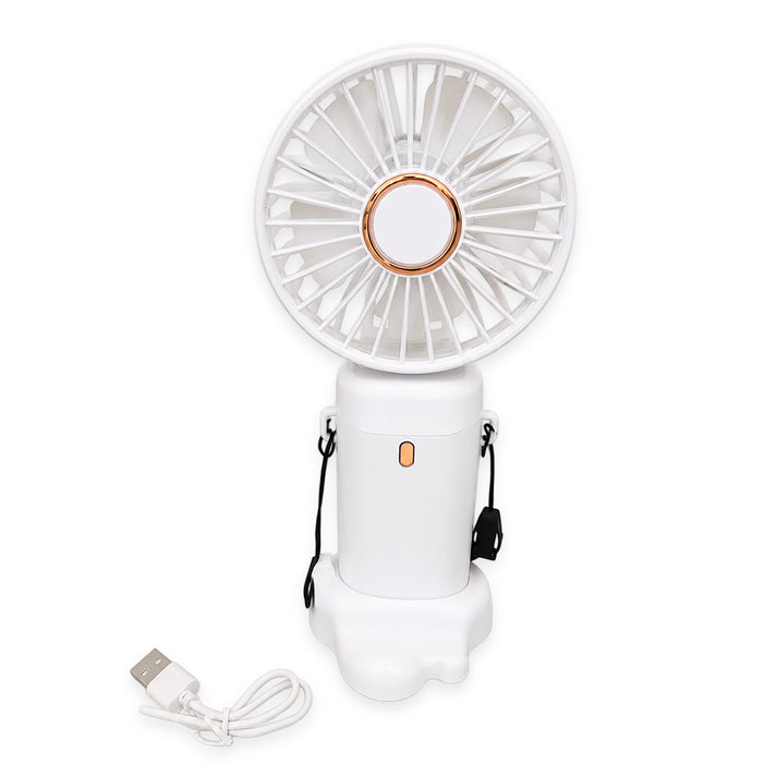 Digital Display Handheld Fan - White 8642854 1