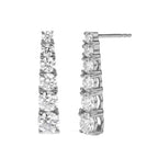 D'Joy - Moissanite Journey Earring with Push Post in Platinum Overlay Sterling Silver 2.70 Ct._8643574