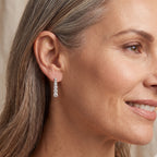 D'Joy - Moissanite Journey Earring with Push Post in Platinum Overlay Sterling Silver 2.70 Ct._8643574_1