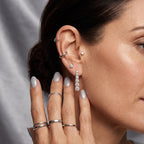 D'Joy - Moissanite Journey Earring with Push Post in Platinum Overlay Sterling Silver 2.70 Ct._8643574_2