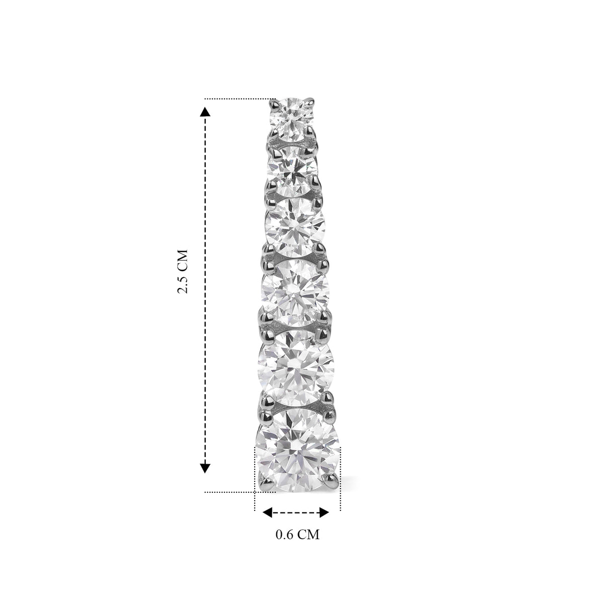 D'Joy - Moissanite Journey Earring with Push Post in Platinum Overlay Sterling Silver 2.70 Ct. V32566428 4