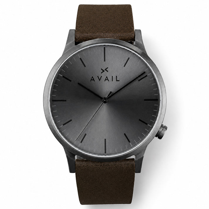 Avail Quartz Movement Gunmetal Grey Dial &amp; Stainless Steel Case Mens Watch with Grey Strap 8643900 1