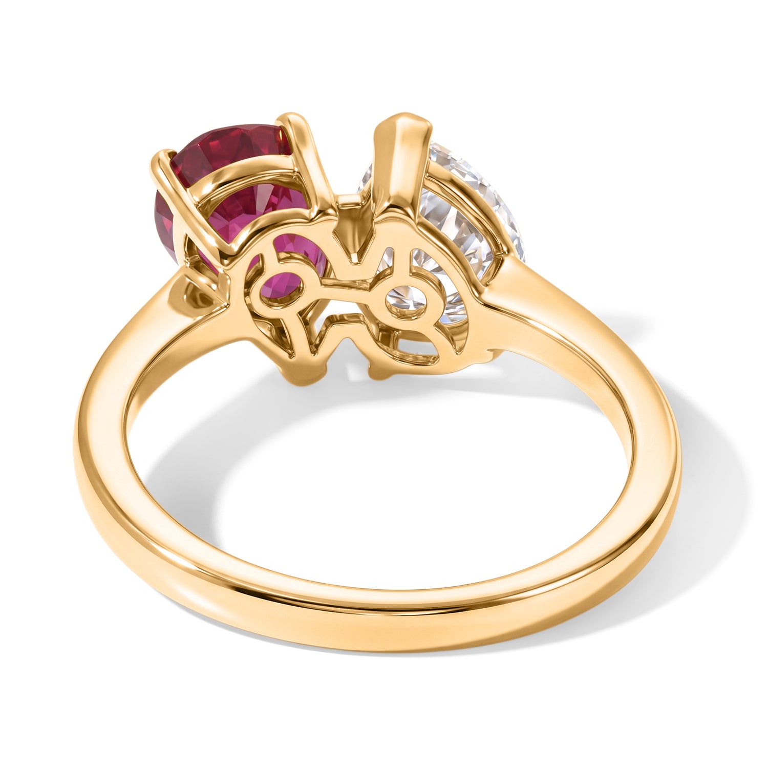 D'Joy - Moissanite Toi-et-Moi Ring in Yellow Gold Plated Sterling Silver 2.75 Ct. V32519216 6