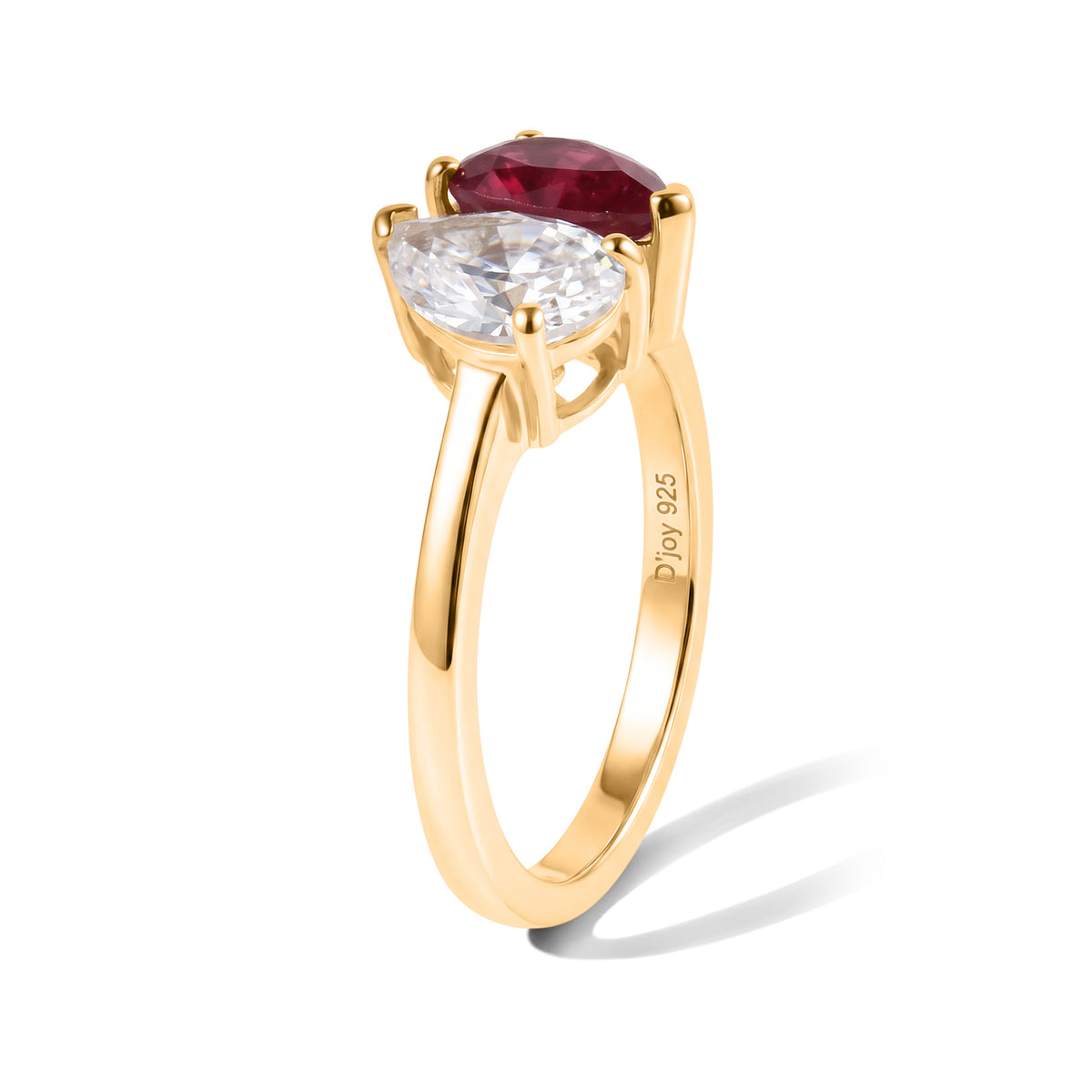 D'Joy - Moissanite Toi-et-Moi Ring in Yellow Gold Plated Sterling Silver 2.75 Ct. V32519216 7