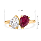 D'Joy - Moissanite Toi-et-Moi Ring in Yellow Gold Plated Sterling Silver 2.75 Ct._8645003_7