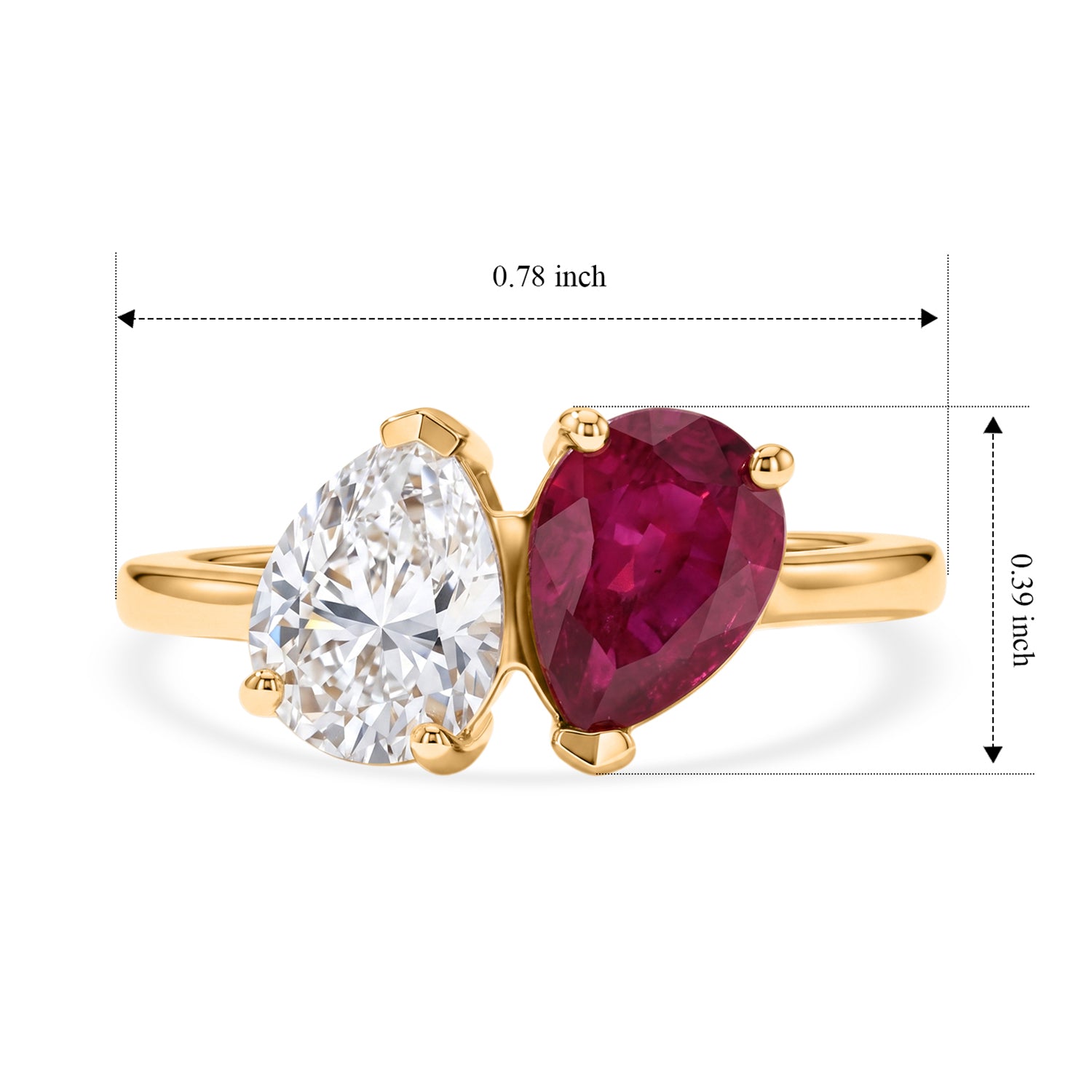 D'Joy - Moissanite Toi-et-Moi Ring in Yellow Gold Plated Sterling Silver 2.75 Ct. V32519216 8