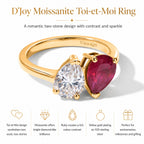 D'Joy - Moissanite Toi-et-Moi Ring in Yellow Gold Plated Sterling Silver 2.75 Ct._8645028_4
