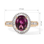 9K Yellow Gold AAA Radiant Ember Garnet & White Diamond Halo Ring 1.80 Ct._8645254_4