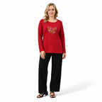 La Marey Cotton Embroidery TShirt (Size - Small) - Burgundy_8645892