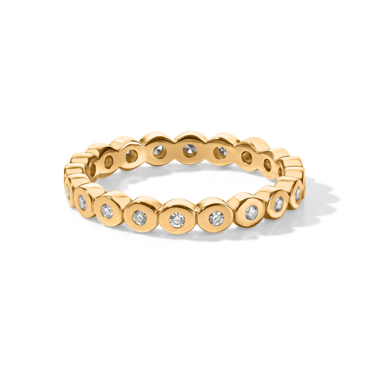 Luxuriant - Lab Grown Diamond (SI-G-H) Full Eternity Band Ring in 18K Vermeil Yellow Gold Plated Sterling Silver 0.25 Ct. 8645895 1
