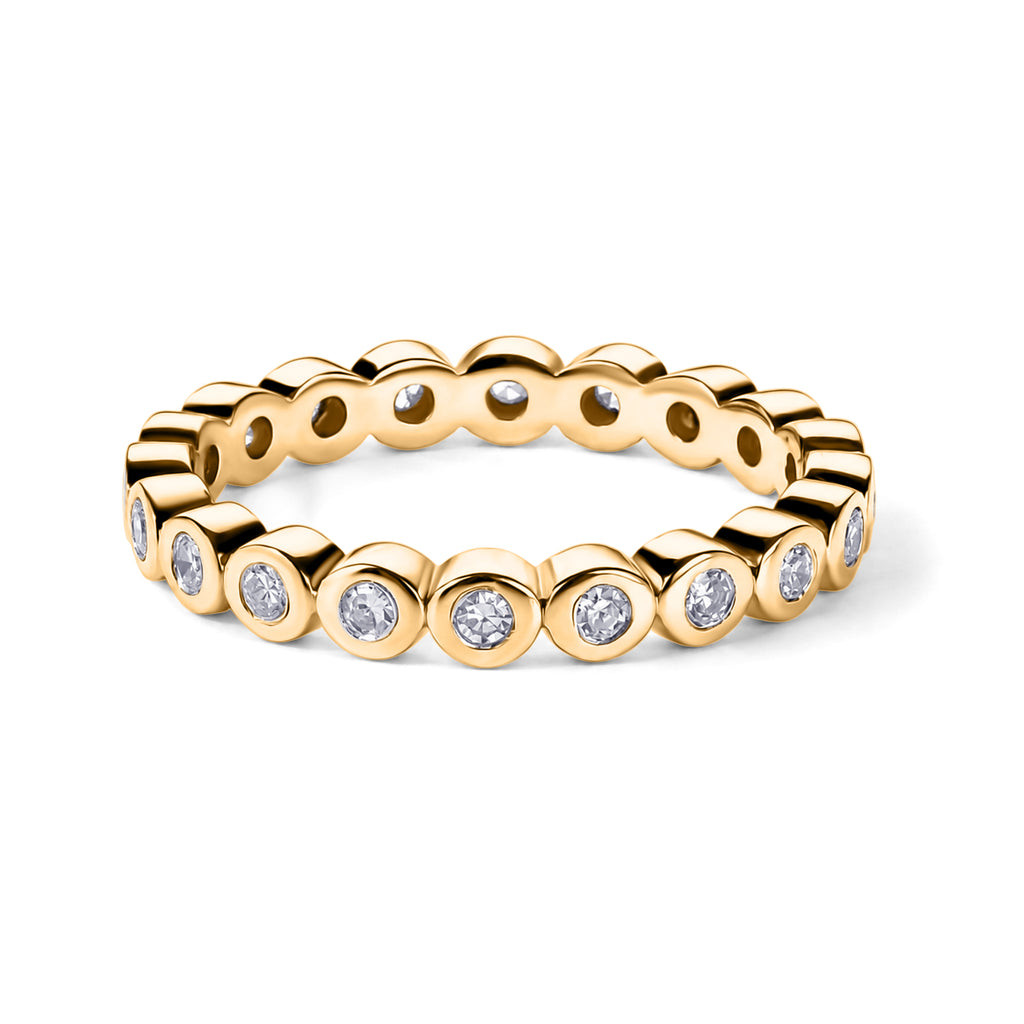 Luxuriant - Lab Grown Diamond (SI/G-H) Full Eternity Band Ring in 18K Vermeil Yellow Gold Plated Sterling Silver 0.25 Ct._8645908