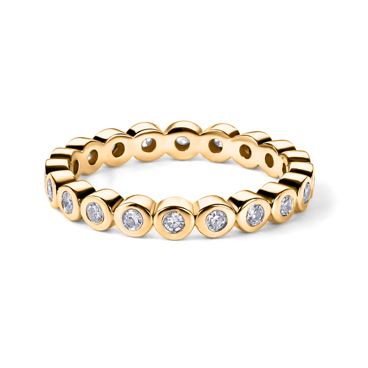 Luxuriant - Lab Grown Diamond (SI/G-H) Full Eternity Band Ring in 18K Vermeil Yellow Gold Plated Sterling Silver 0.25 Ct. 8645908 0