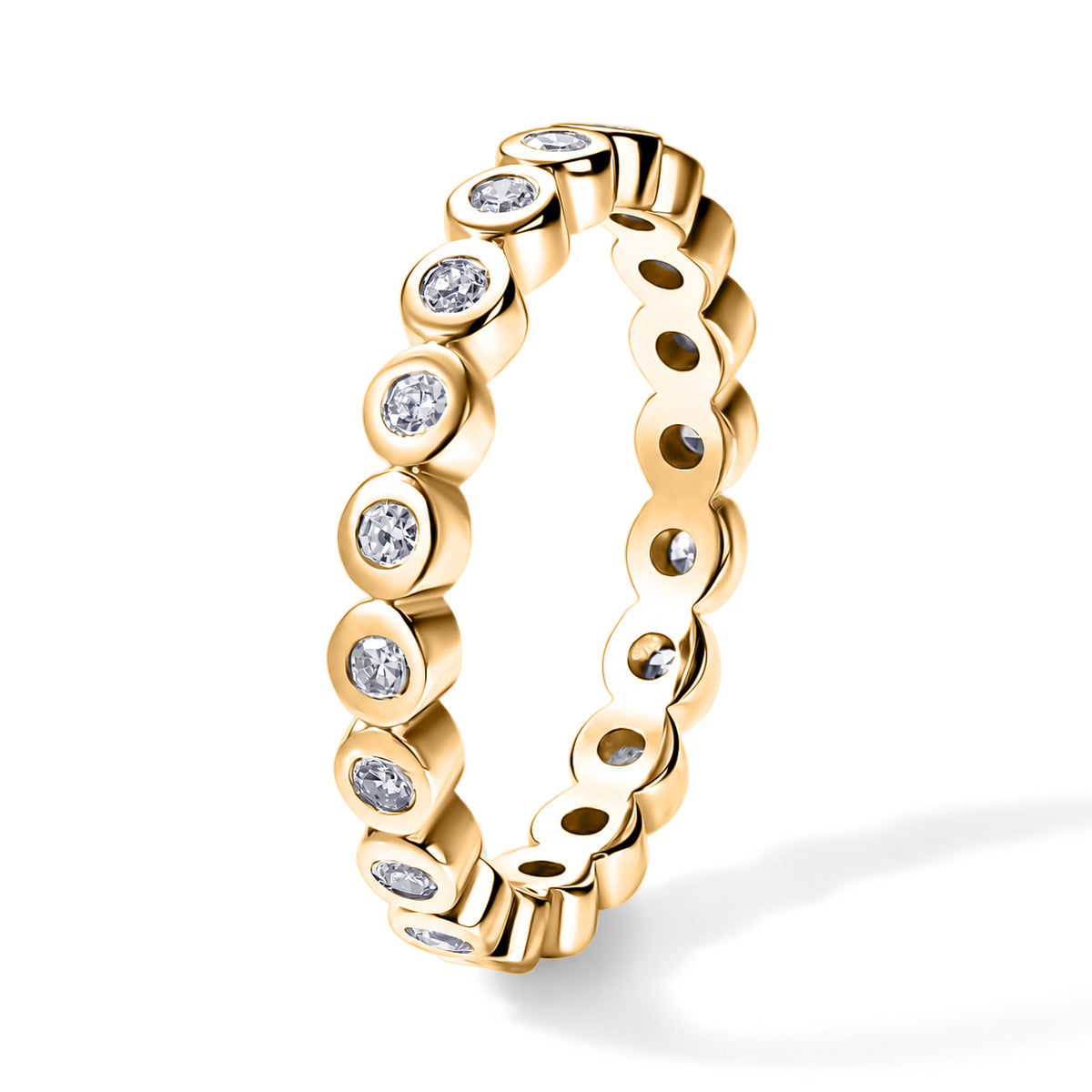 Luxuriant - Lab Grown Diamond (SI/G-H) Full Eternity Band Ring in 18K Vermeil Yellow Gold Plated Sterling Silver 0.25 Ct. 8645908 4