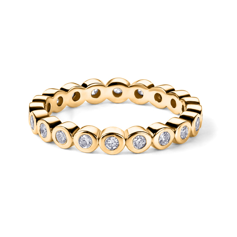 Luxuriant - Lab Grown Diamond (SI/G-H) Full Eternity Band Ring in 18K Vermeil Yellow Gold Plated Sterling Silver 0.25 Ct._8645934