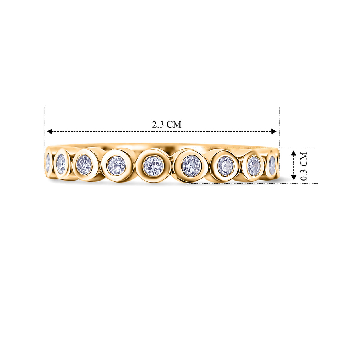 Luxuriant - Lab Grown Diamond (SI/G-H) Full Eternity Band Ring in 18K Vermeil Yellow Gold Plated Sterling Silver 0.25 Ct. 8645934 5