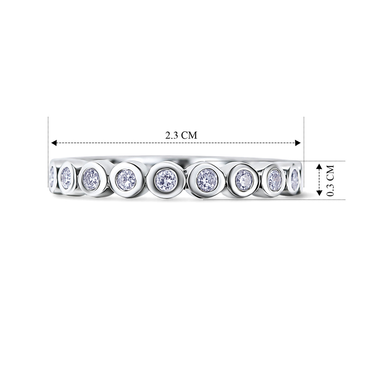 Luxuriant - Lab Grown Diamond (SI/G-H) Full Eternity Band Ring in Rhodium Overlay Sterling Silver 0.25  Ct. V32605426 5